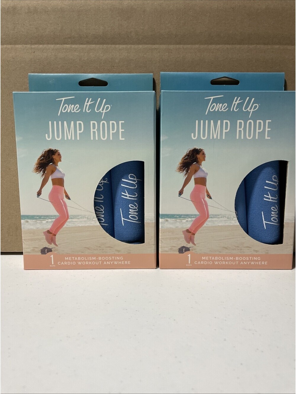 2 Pack - Tone it Up Jump Rope Dusty Blue 9 ft. Adjustable Cardio Workout